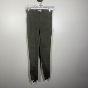 Free People Olive Green Distressed Hem Pull On Jeggings Size 26 Women's‎ Pants